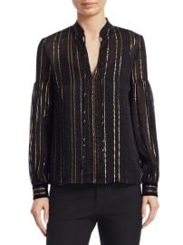 Derek Lam - Metallic V-Neck Blouse at Saks Off 5th